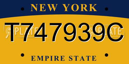 T747939C New York License Plate