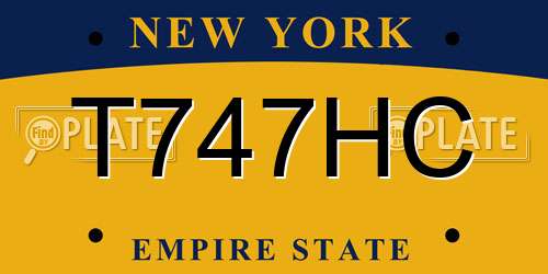 T747HC New York License Plate