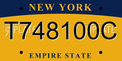T748100C New York License Plate