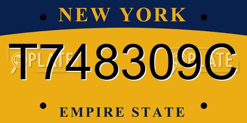 T748309C New York License Plate
