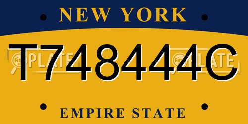 T748444C New York License Plate