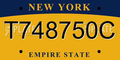 T748750C New York License Plate