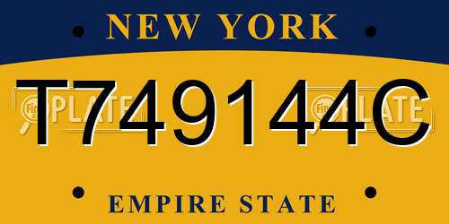 T749144C New York License Plate