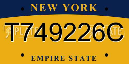 T749226C New York License Plate