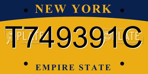 T749391C New York License Plate