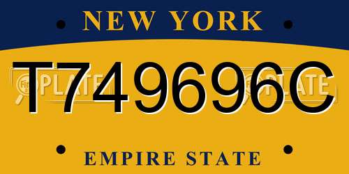 T749696C New York License Plate