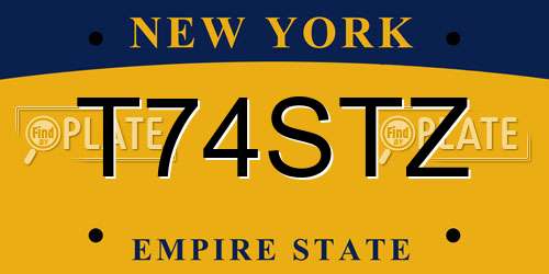 T74STZ New York License Plate