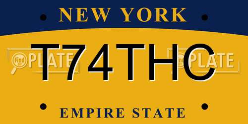 T74THC New York License Plate