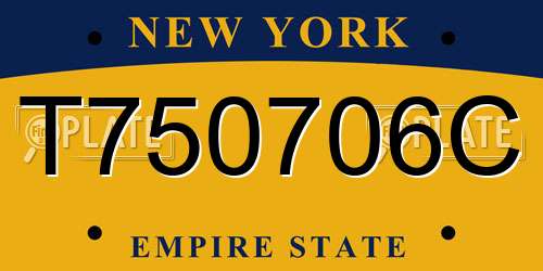 T750706C New York License Plate