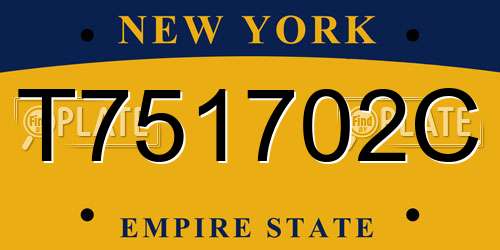 T751702C New York License Plate
