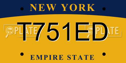 T751ED New York License Plate
