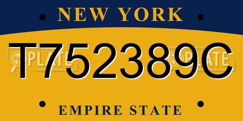 T752389C New York License Plate