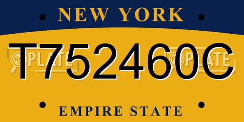 T752460C New York License Plate