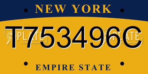T753496C New York License Plate