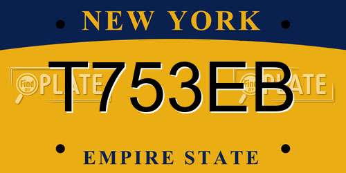 T753EB New York License Plate