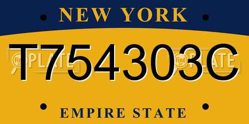 T754303C New York License Plate