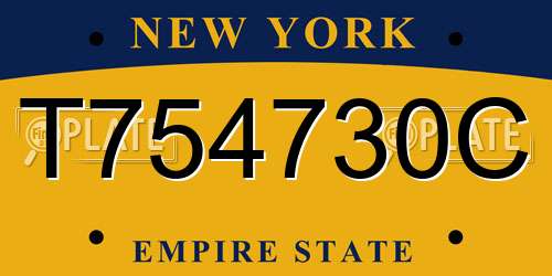 T754730C New York License Plate