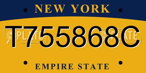 T755868C New York License Plate