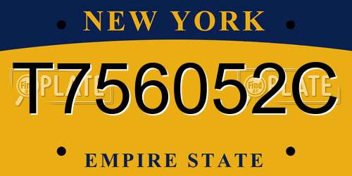 T756052C New York License Plate