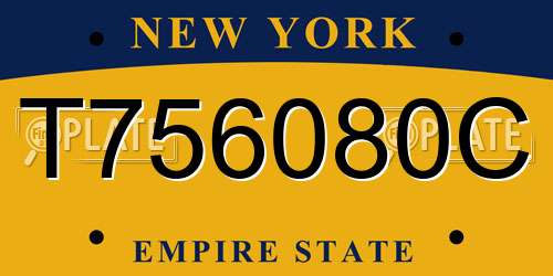T756080C New York License Plate