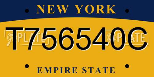 T756540C New York License Plate