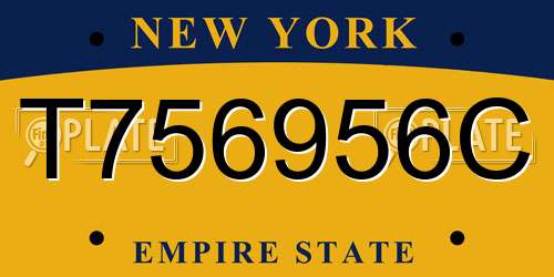 T756956C New York License Plate