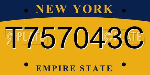 T757043C New York License Plate