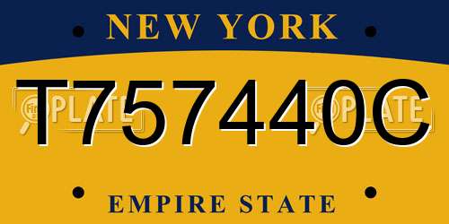 T757440C New York License Plate