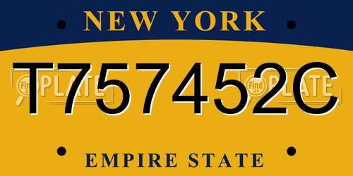 T757452C New York License Plate