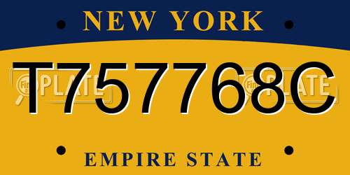 T757768C New York License Plate