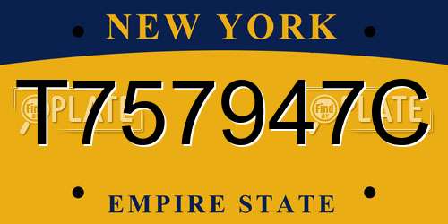 T757947C New York License Plate