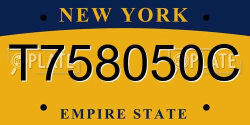 T758050C New York License Plate