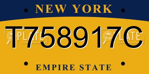 T758917C New York License Plate