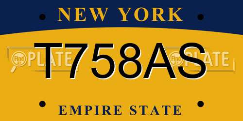 T758AS New York License Plate