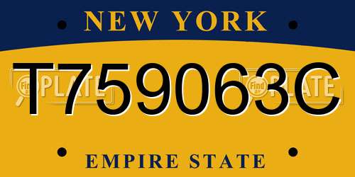 T759063C New York License Plate