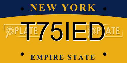 T75IED New York License Plate