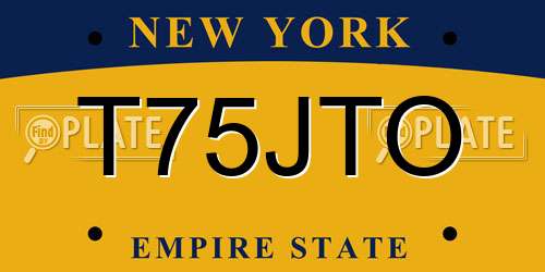 T75JTO New York License Plate