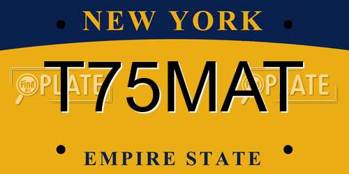 T75MAT New York License Plate