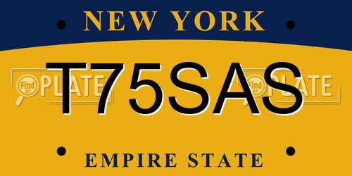 T75SAS New York License Plate