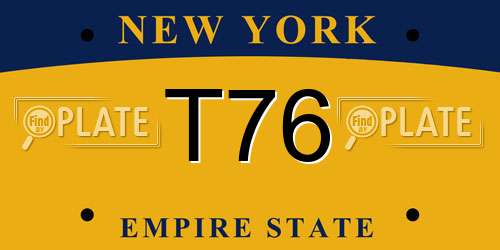 T76 New York License Plate