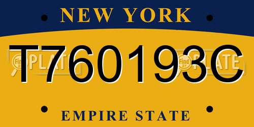 T760193C New York License Plate