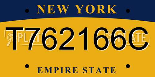 T762166C New York License Plate