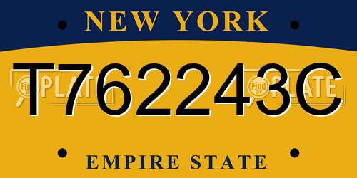 T762243C New York License Plate