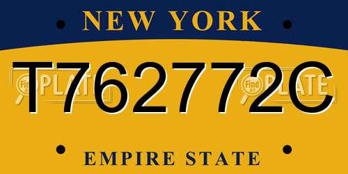T762772C New York License Plate