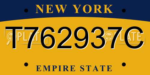T762937C New York License Plate