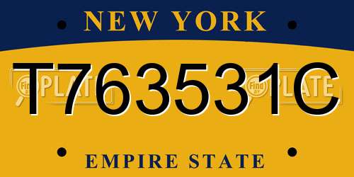 T763531C New York License Plate