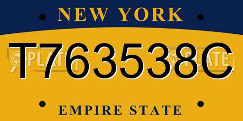 T763538C New York License Plate