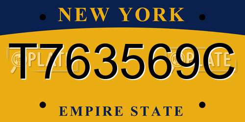 T763569C New York License Plate