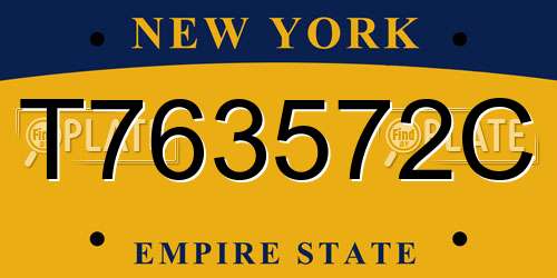 T763572C New York License Plate