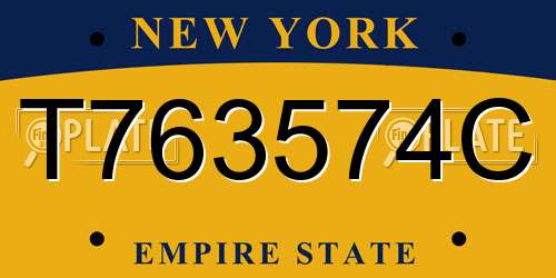 T763574C New York License Plate